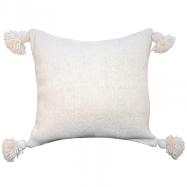 White Pompom Cushion Cover